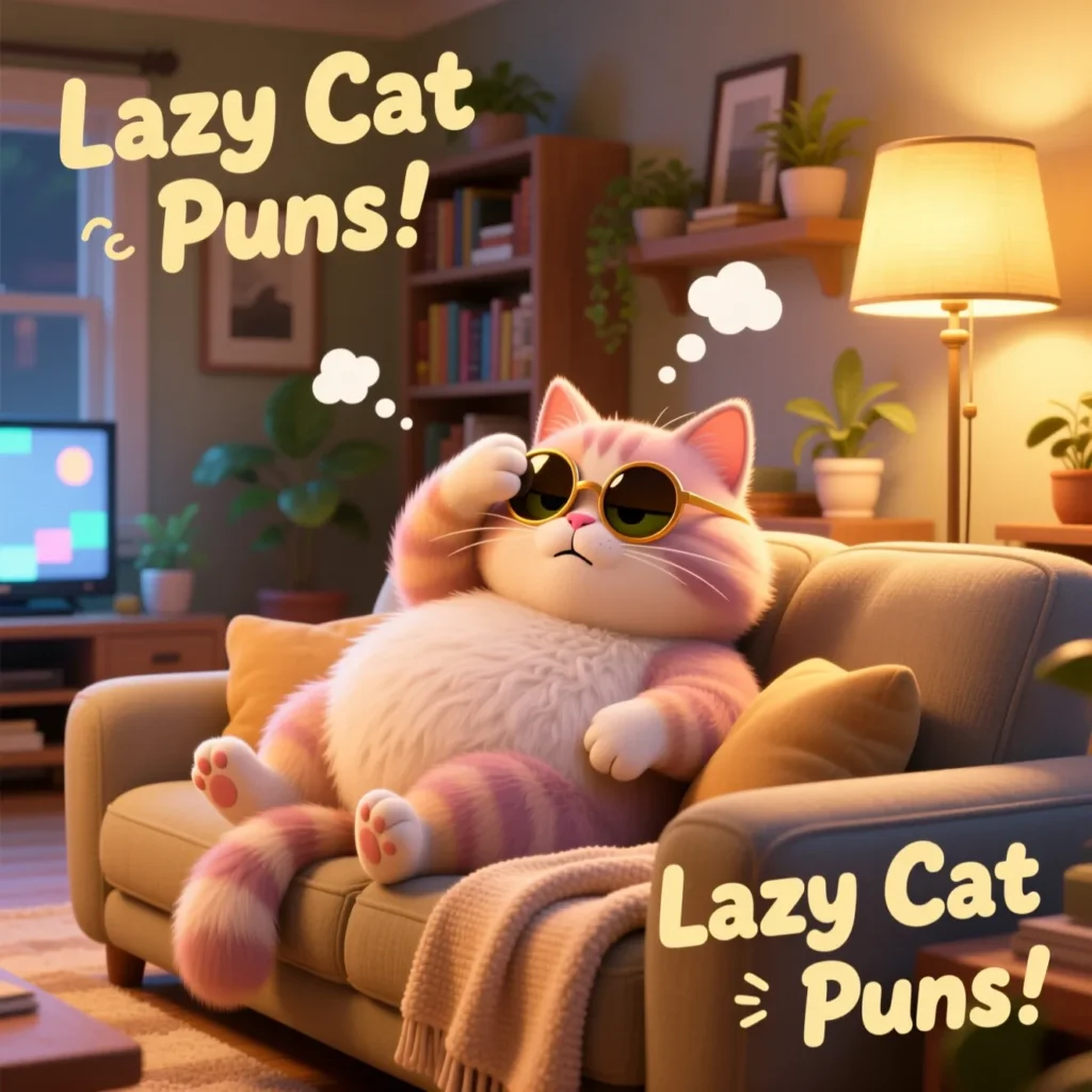 Lazy Cat Puns 